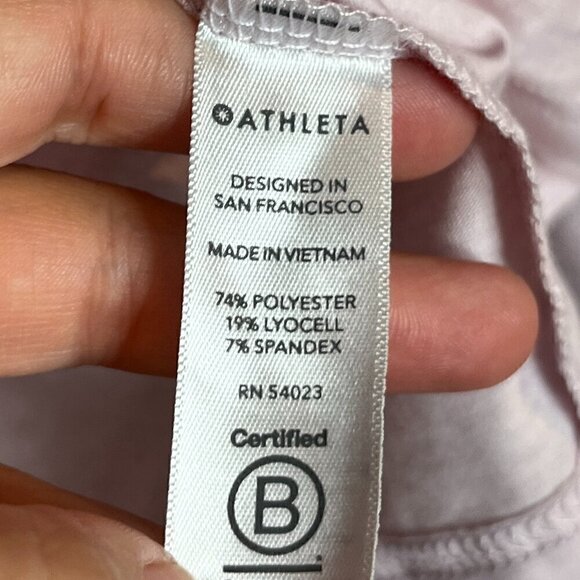 Athleta pastel pink long sleeve knot cropped tee - Picture 3 of 4